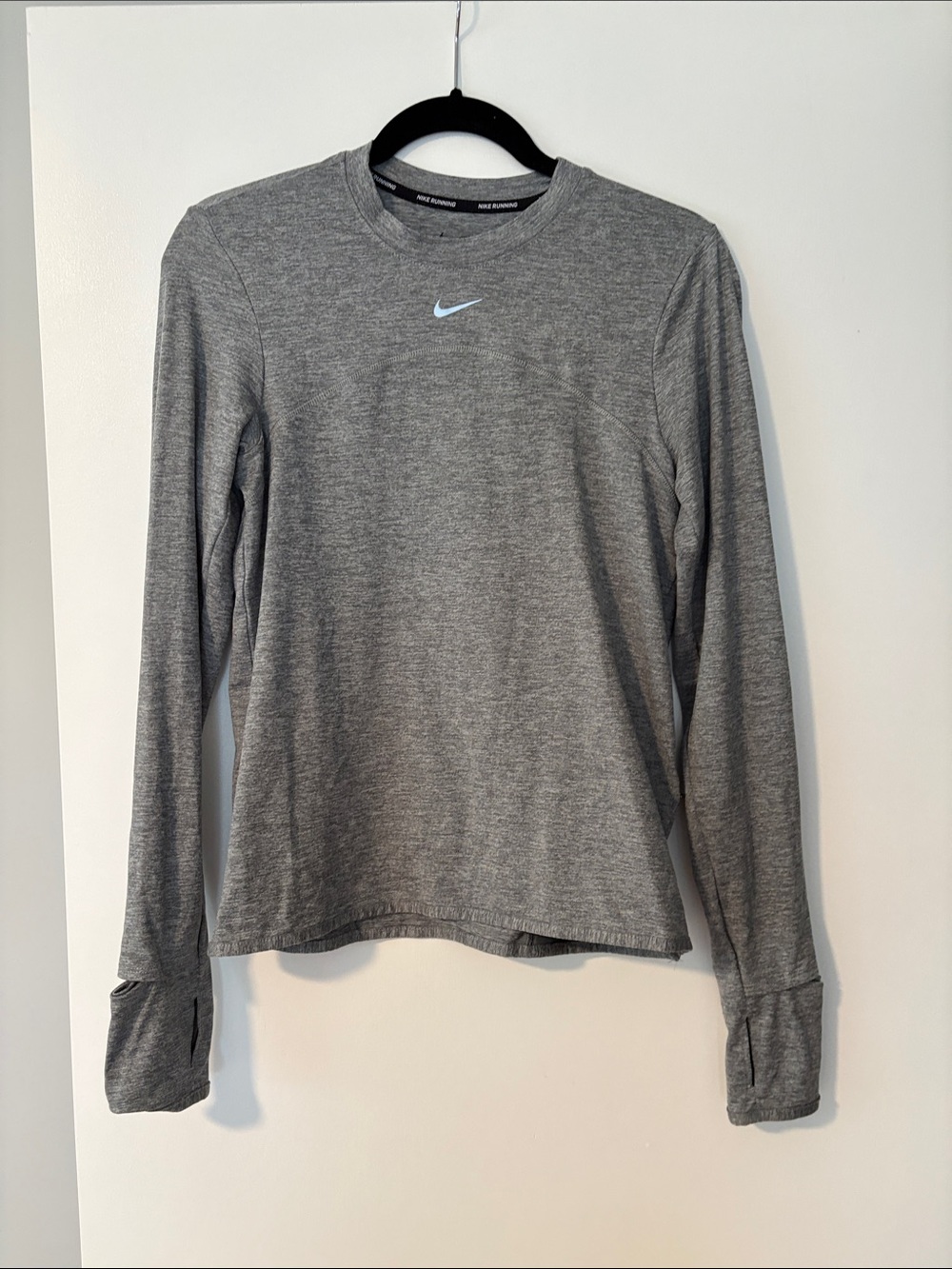 Nike Dri Fit Heather Gray Long Sleeve Performance Tee